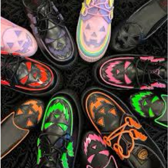 STRANGE CVLT 💕🖤 Pink Black Patent Hearts Creepers !! - Picture 2 of 9